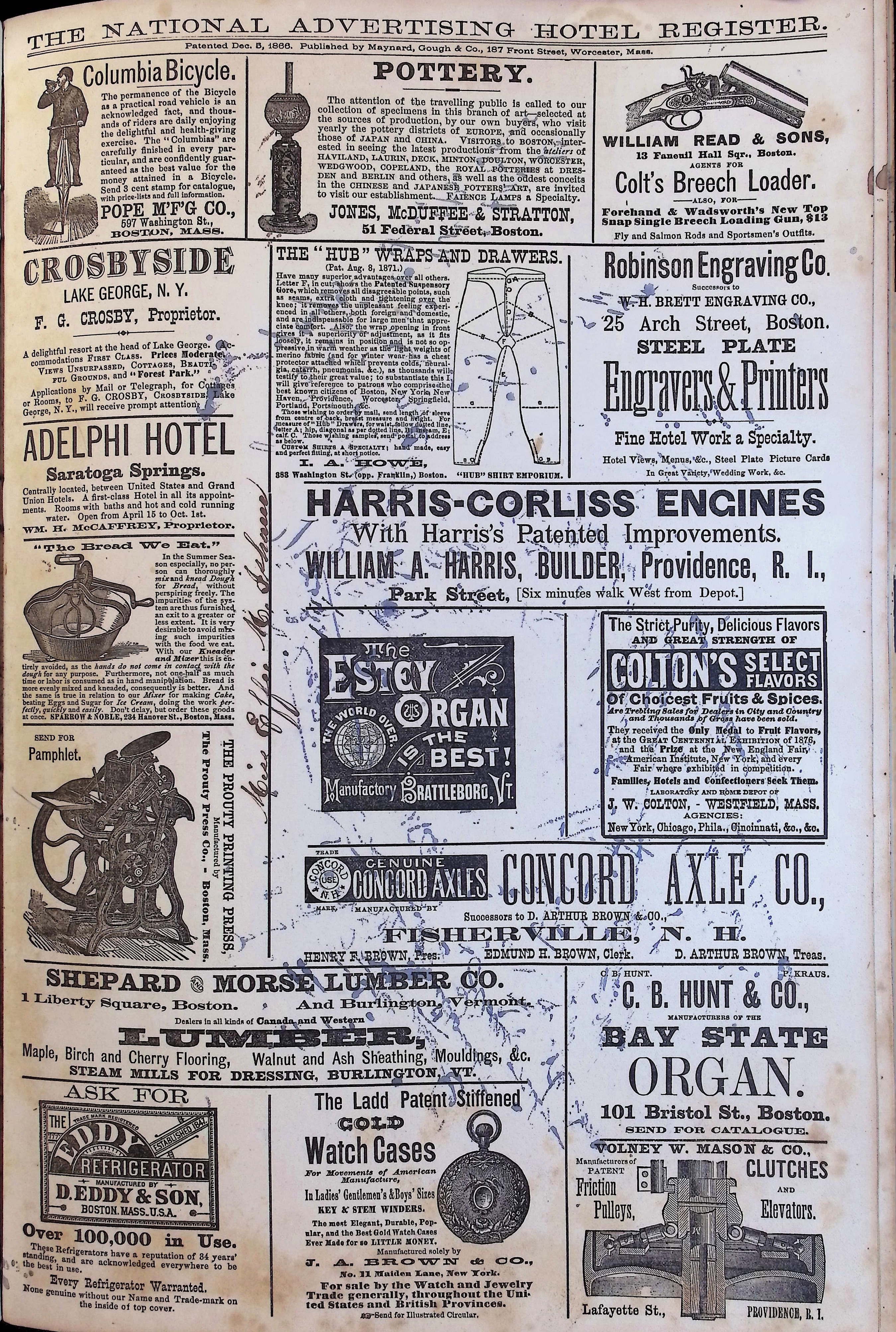 Isham Hotel register Vol. 1, Page 154