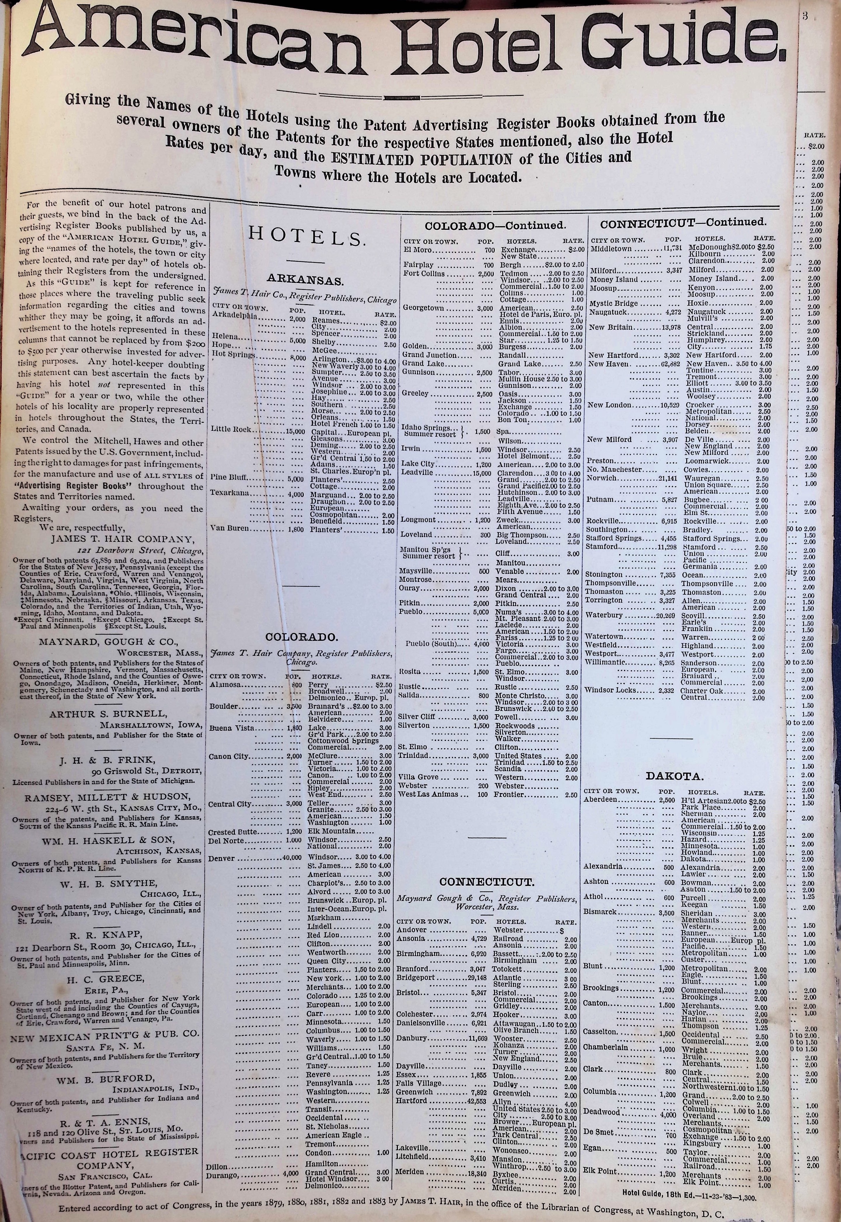 Isham Hotel register Vol. 2, Page 5