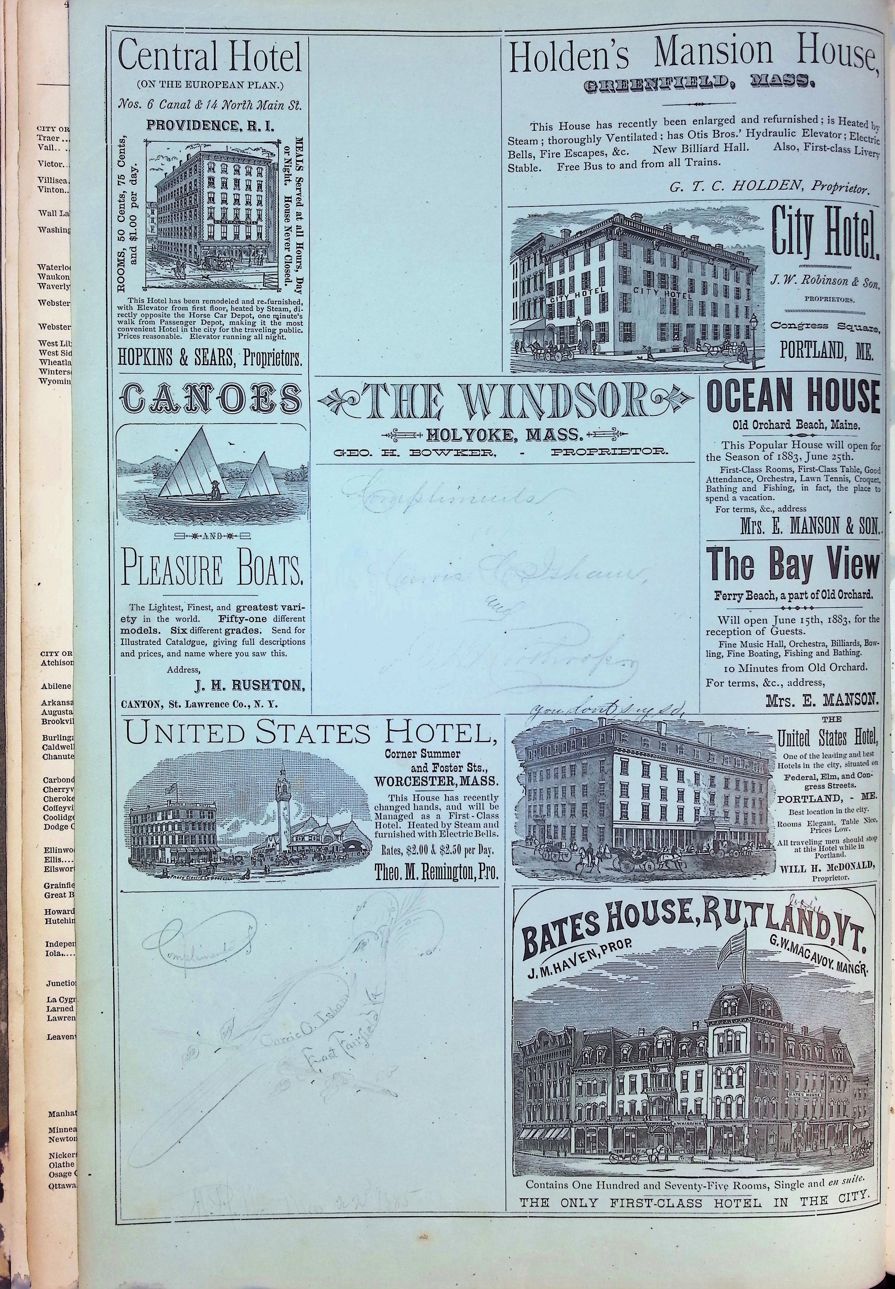 Isham Hotel register Vol. 2, Page 10