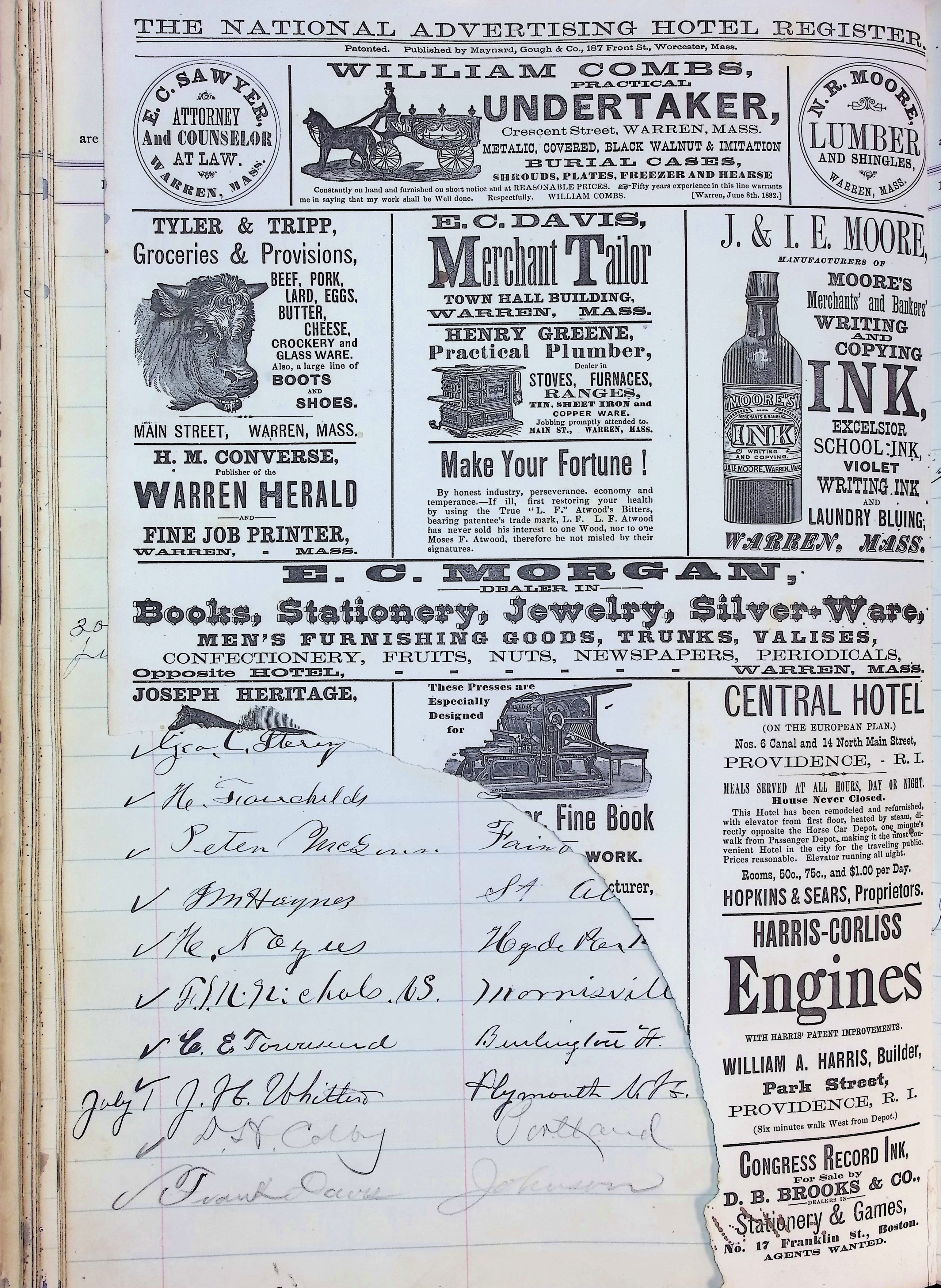 Isham Hotel register Vol. 2, Page 70