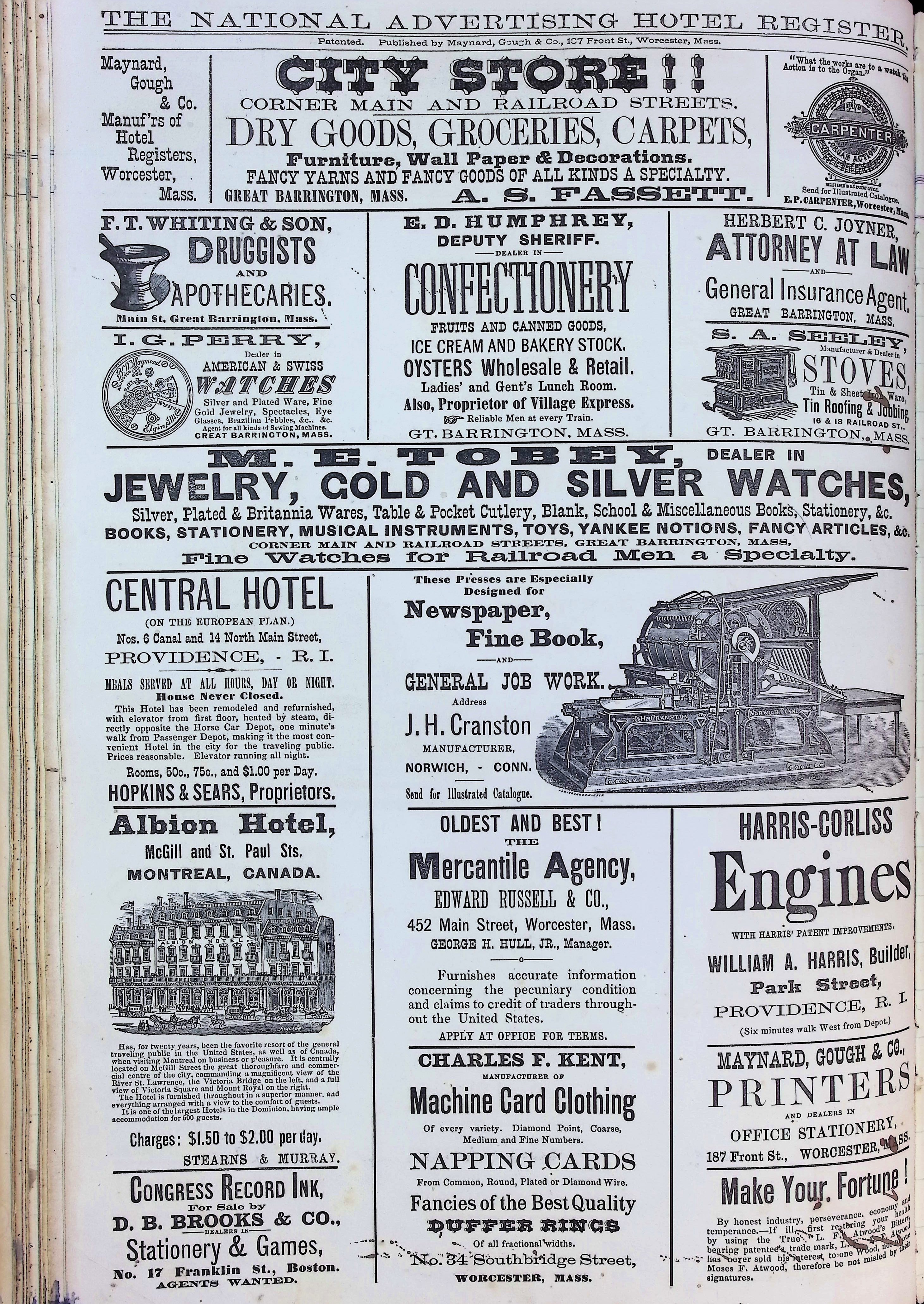 Isham Hotel register Vol. 2, Page 84