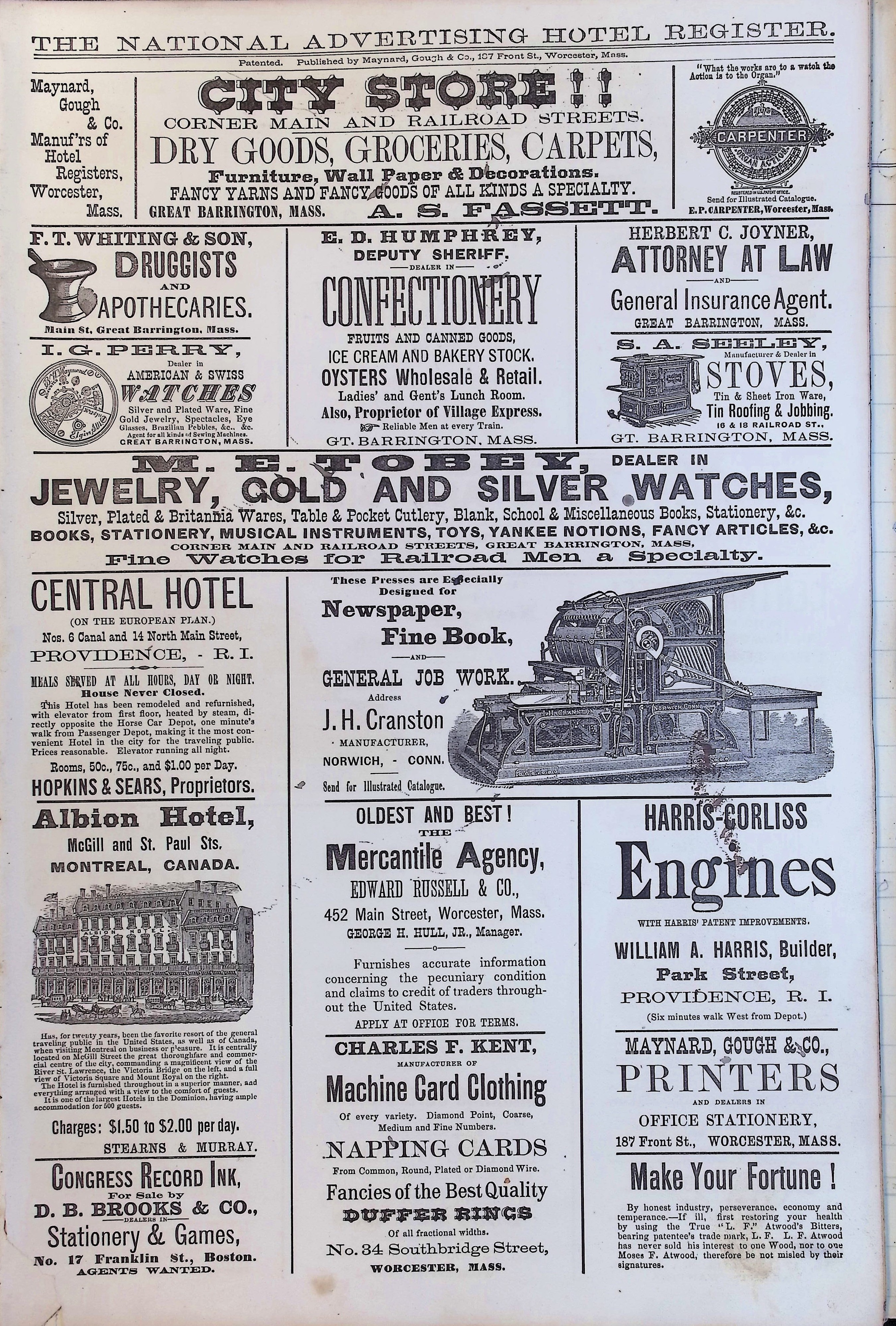 Isham Hotel register Vol. 2, Page 105