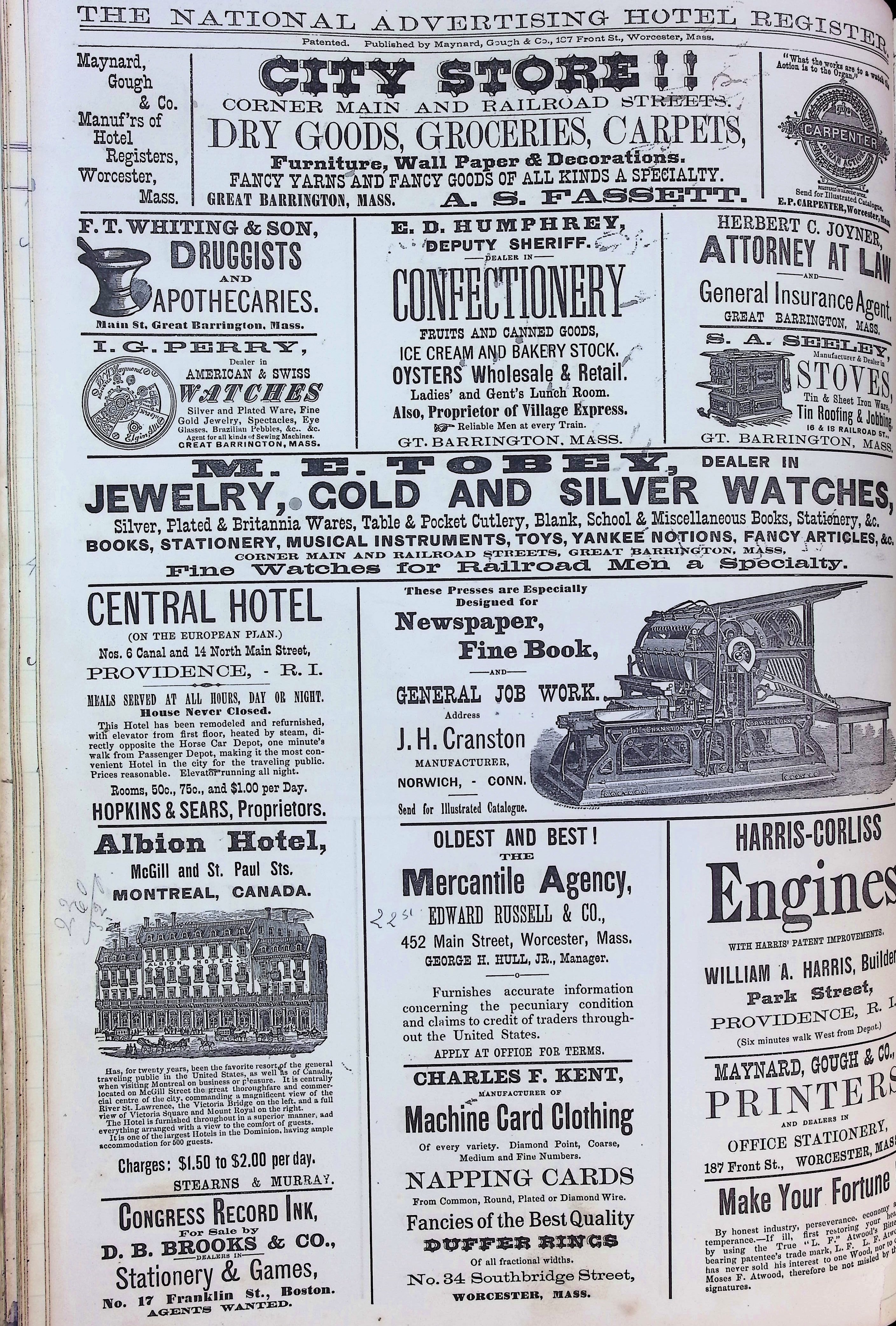 Isham Hotel register Vol. 2, Page 106