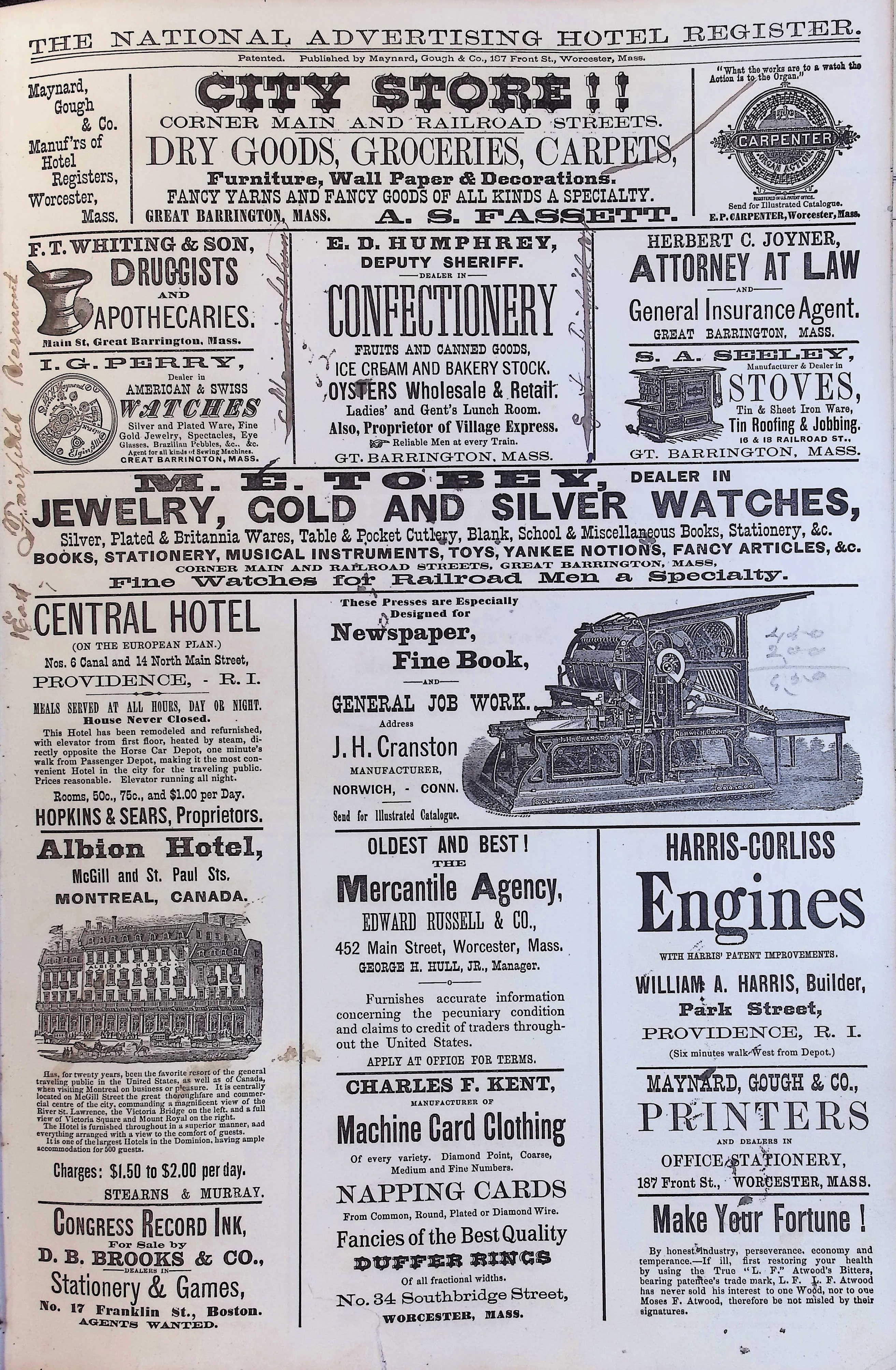 Isham Hotel register Vol. 2, Page 121