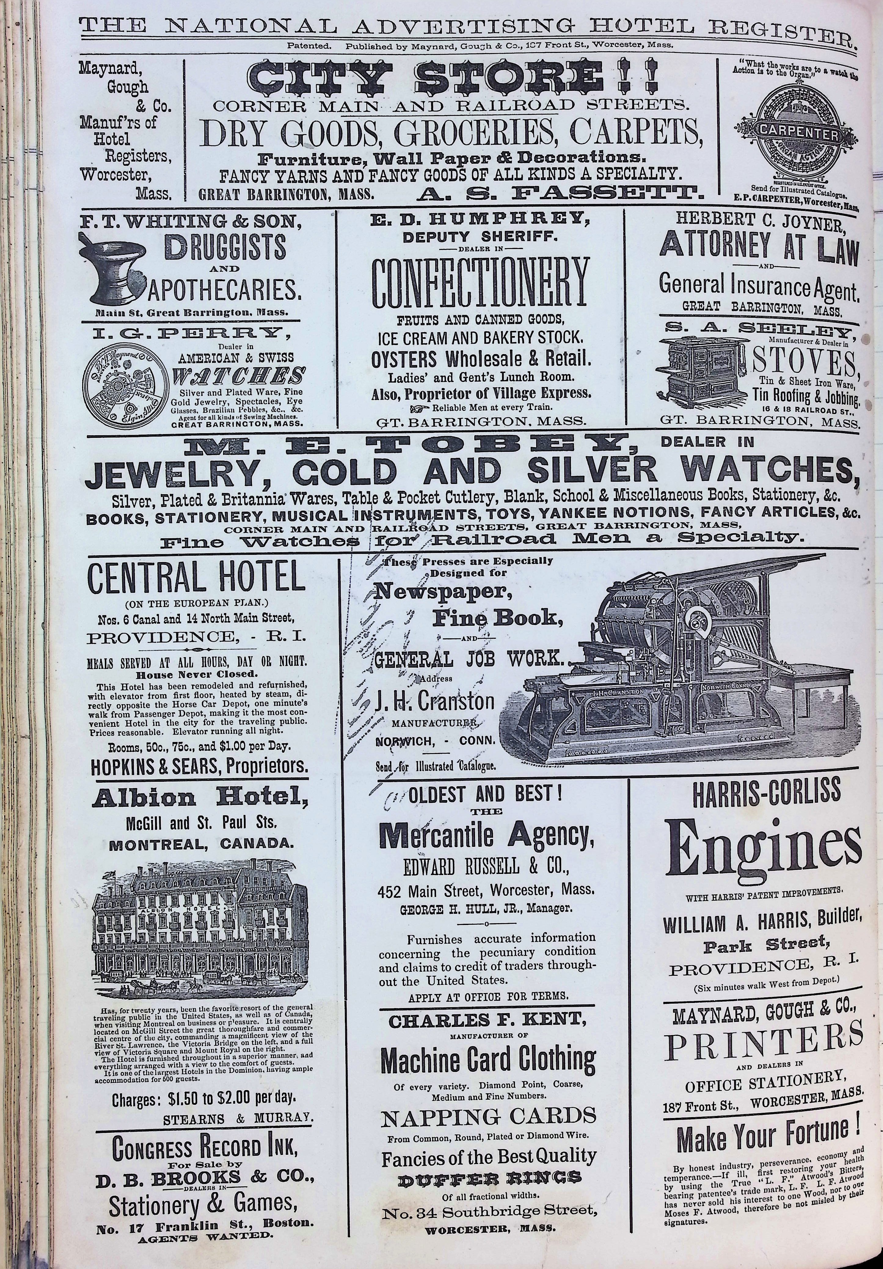 Isham Hotel register Vol. 2, Page 122