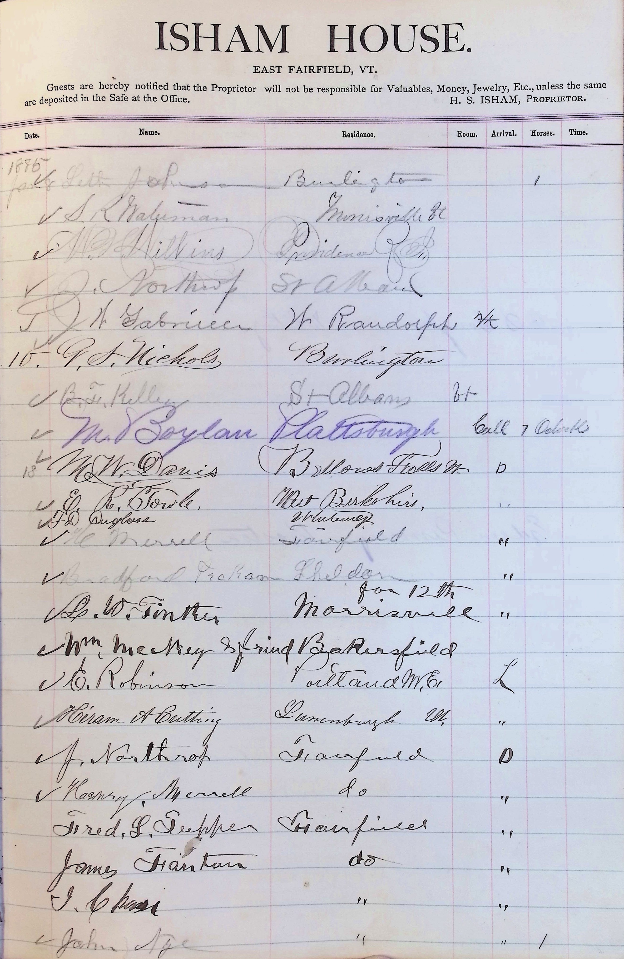 Isham Hotel register Vol. 2, Page 123