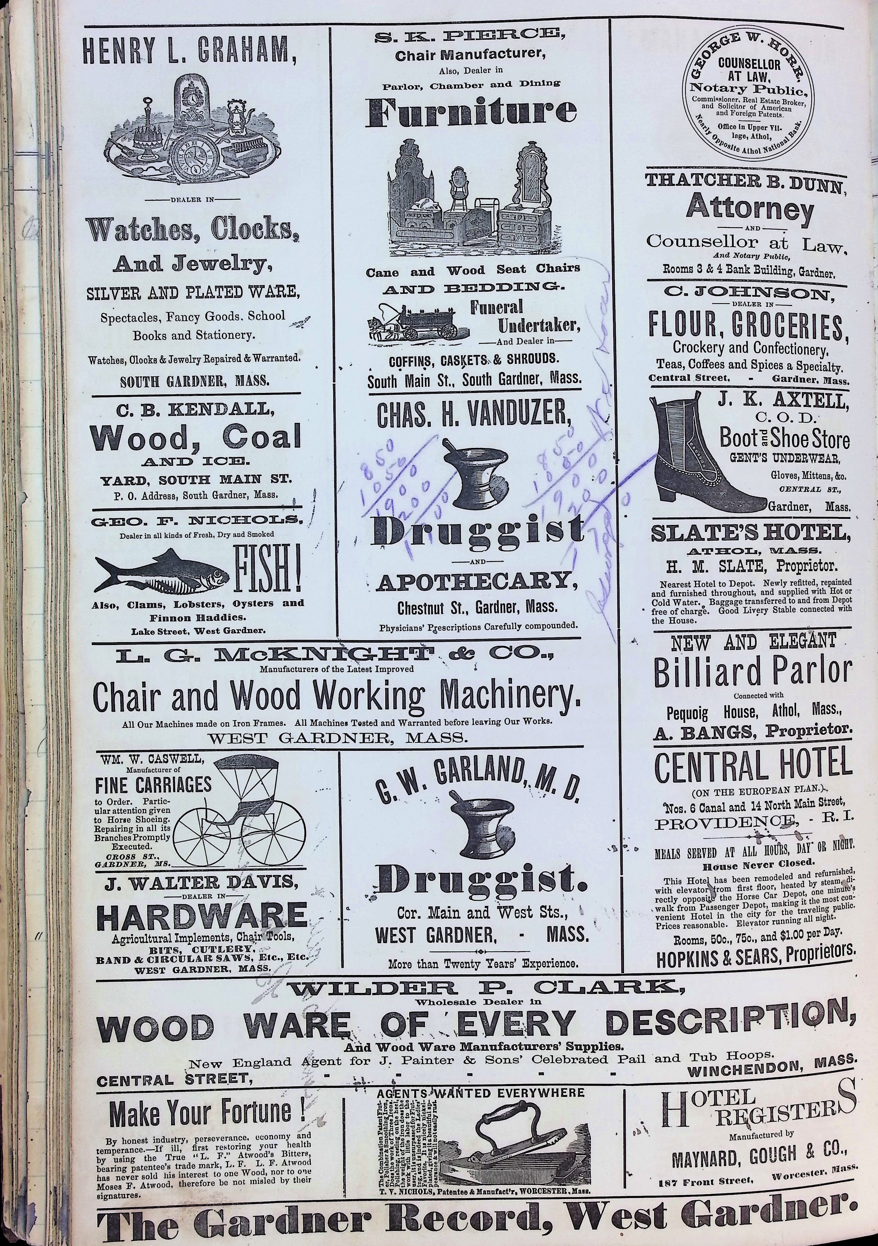 Isham Hotel register Vol. 2, Page 210