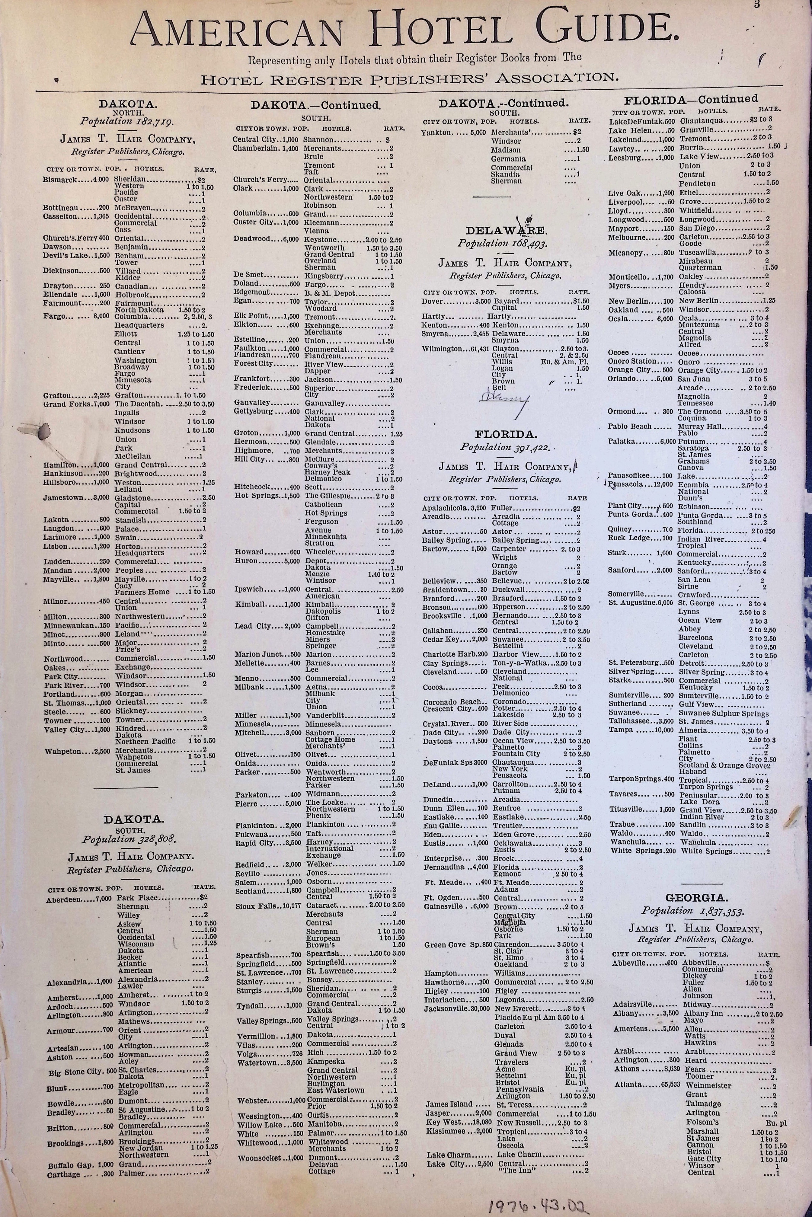 Isham Hotel register Vol. 3, Page 7