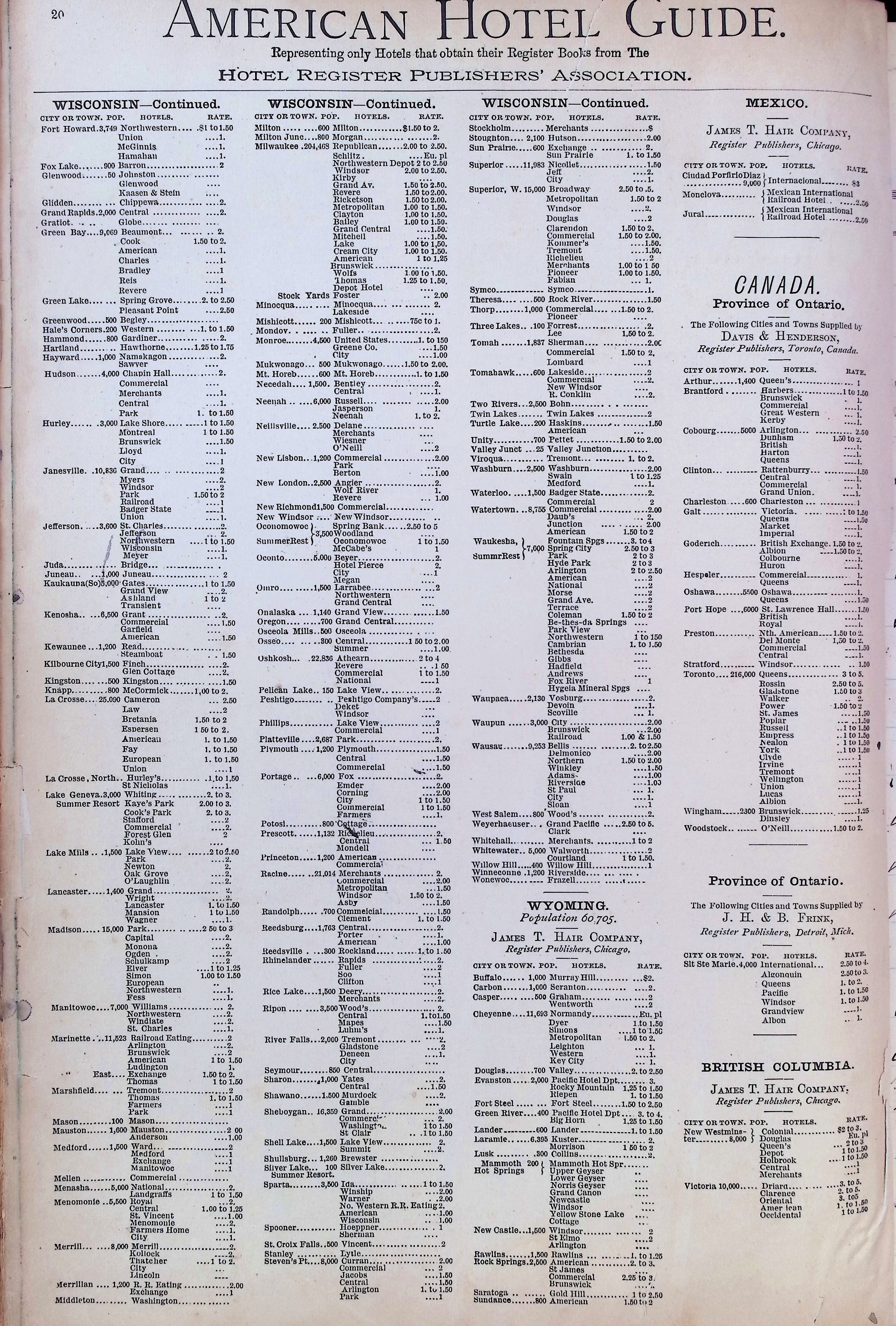 Isham Hotel register Vol. 3, Page 26