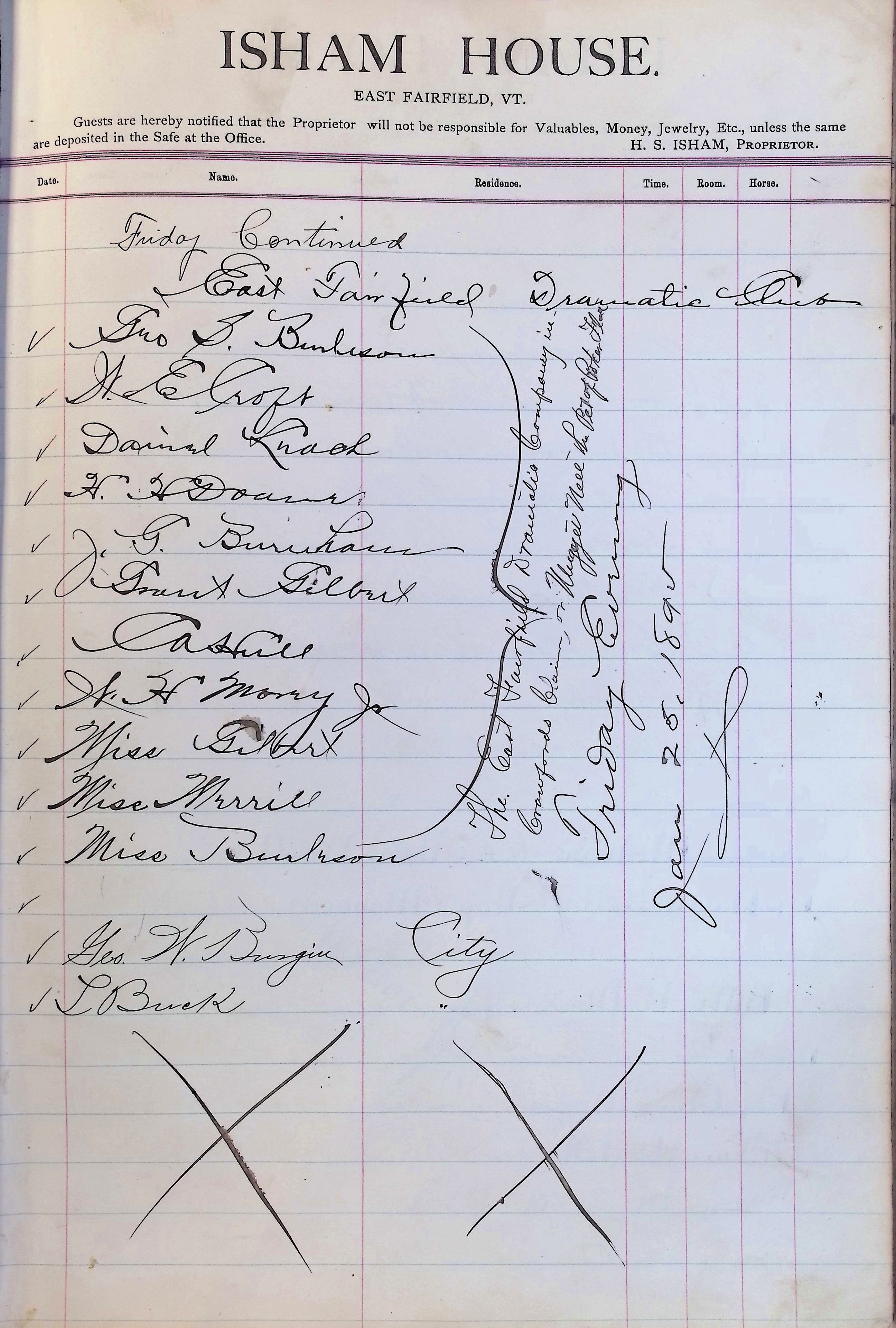 Isham Hotel register Vol. 3, Page 271