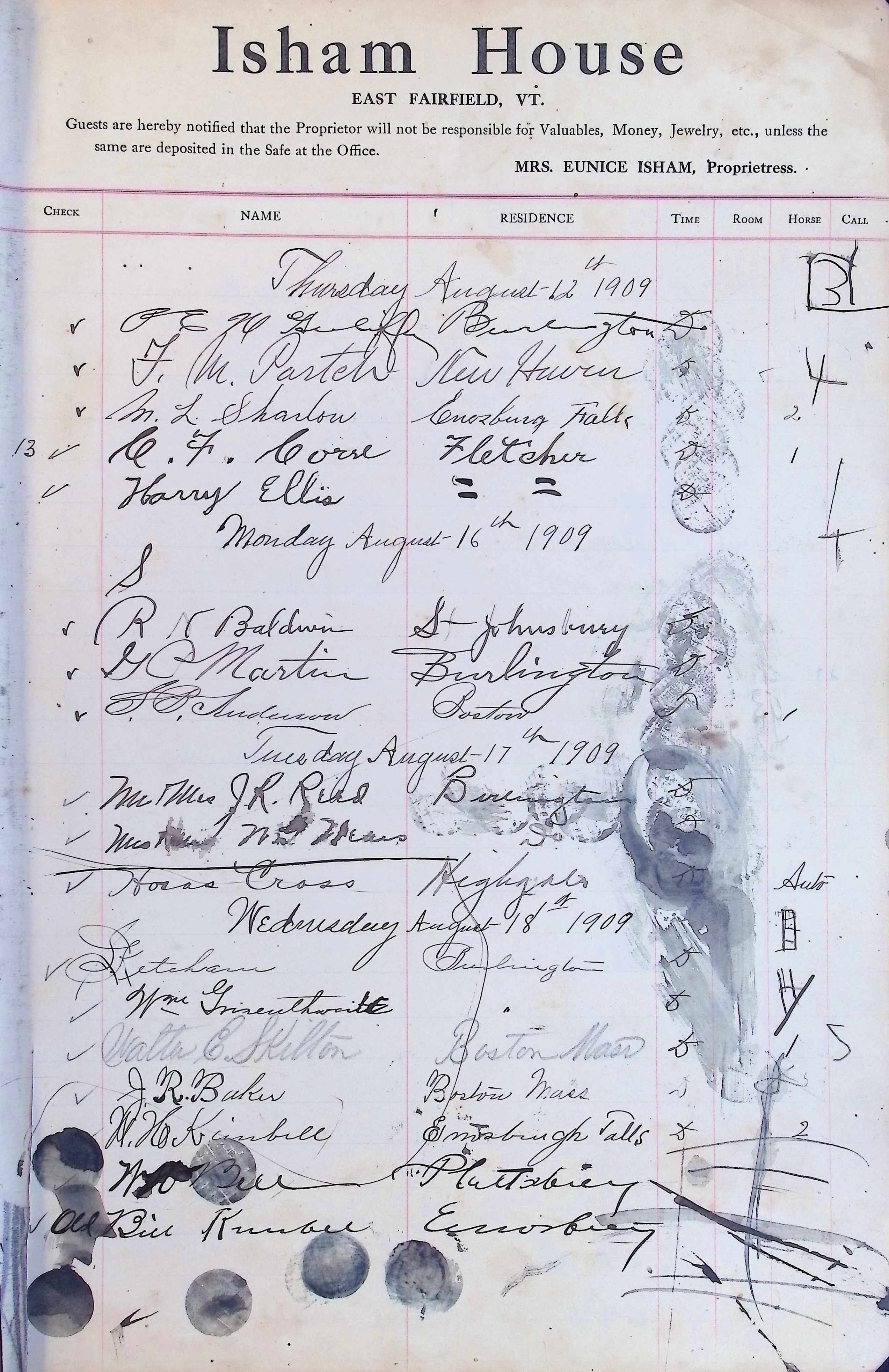 Isham Hotel register Vol. 4, Page 7