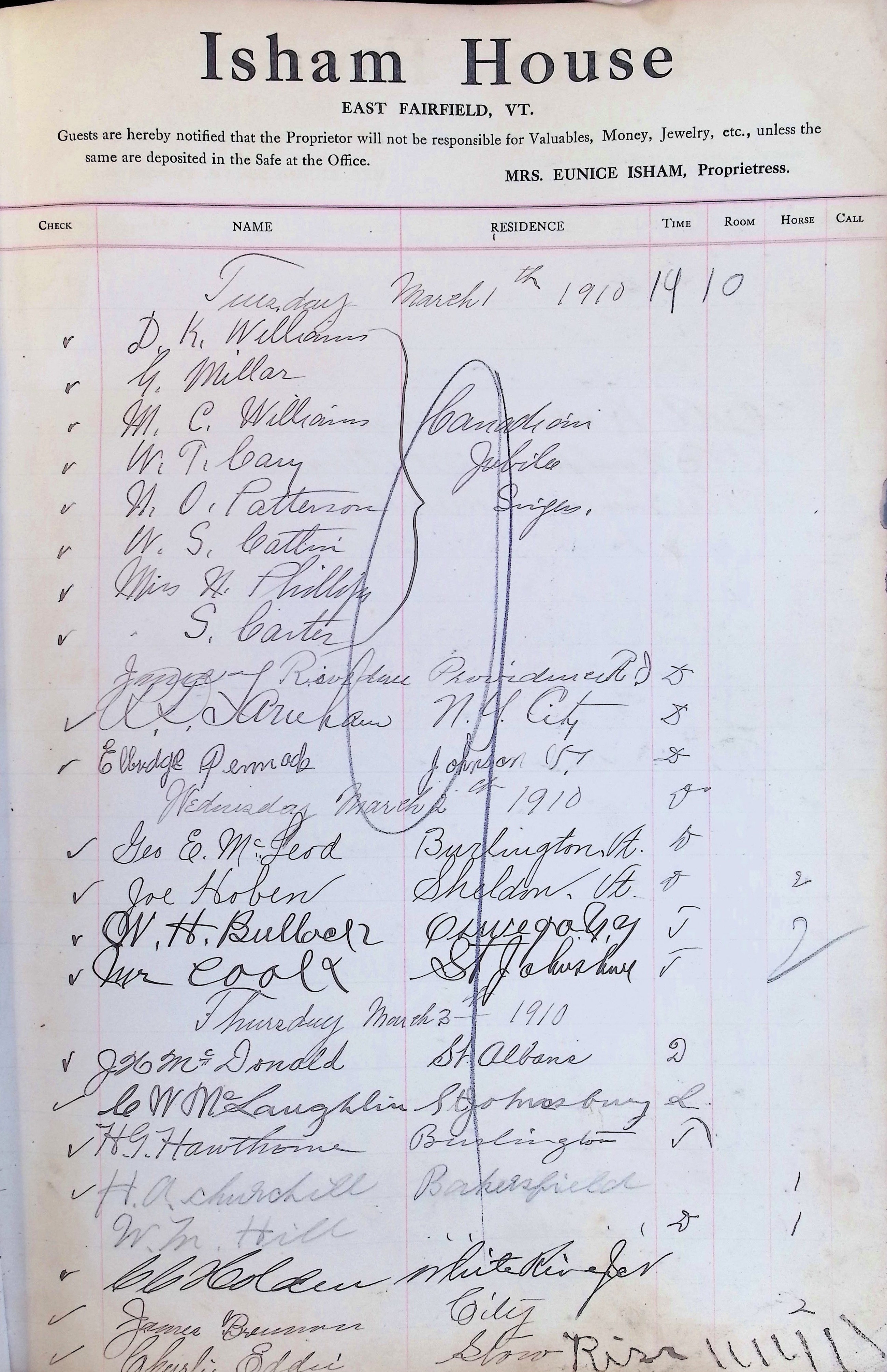Isham Hotel register Vol. 4, Page 35