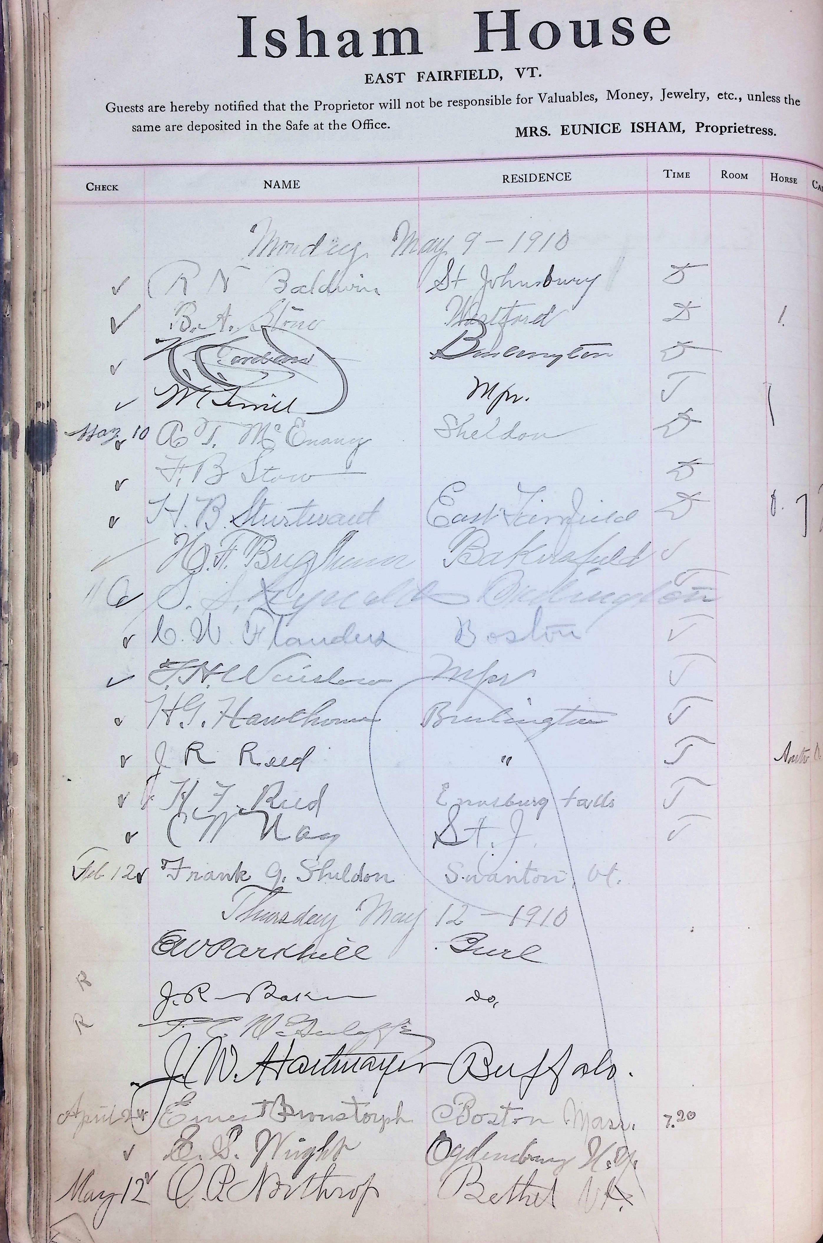 Isham Hotel register Vol. 4, Page 46